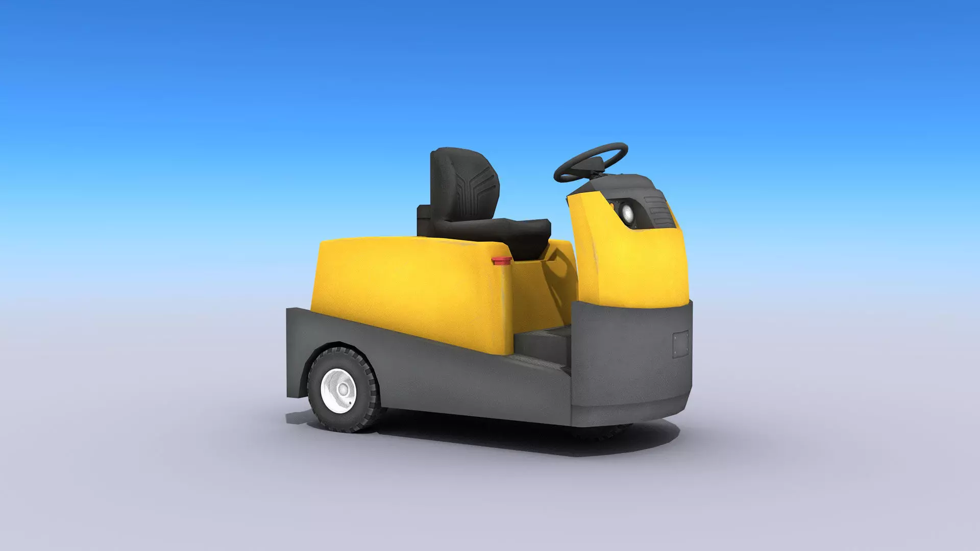Tow Tractor Low-poly 3D model_0