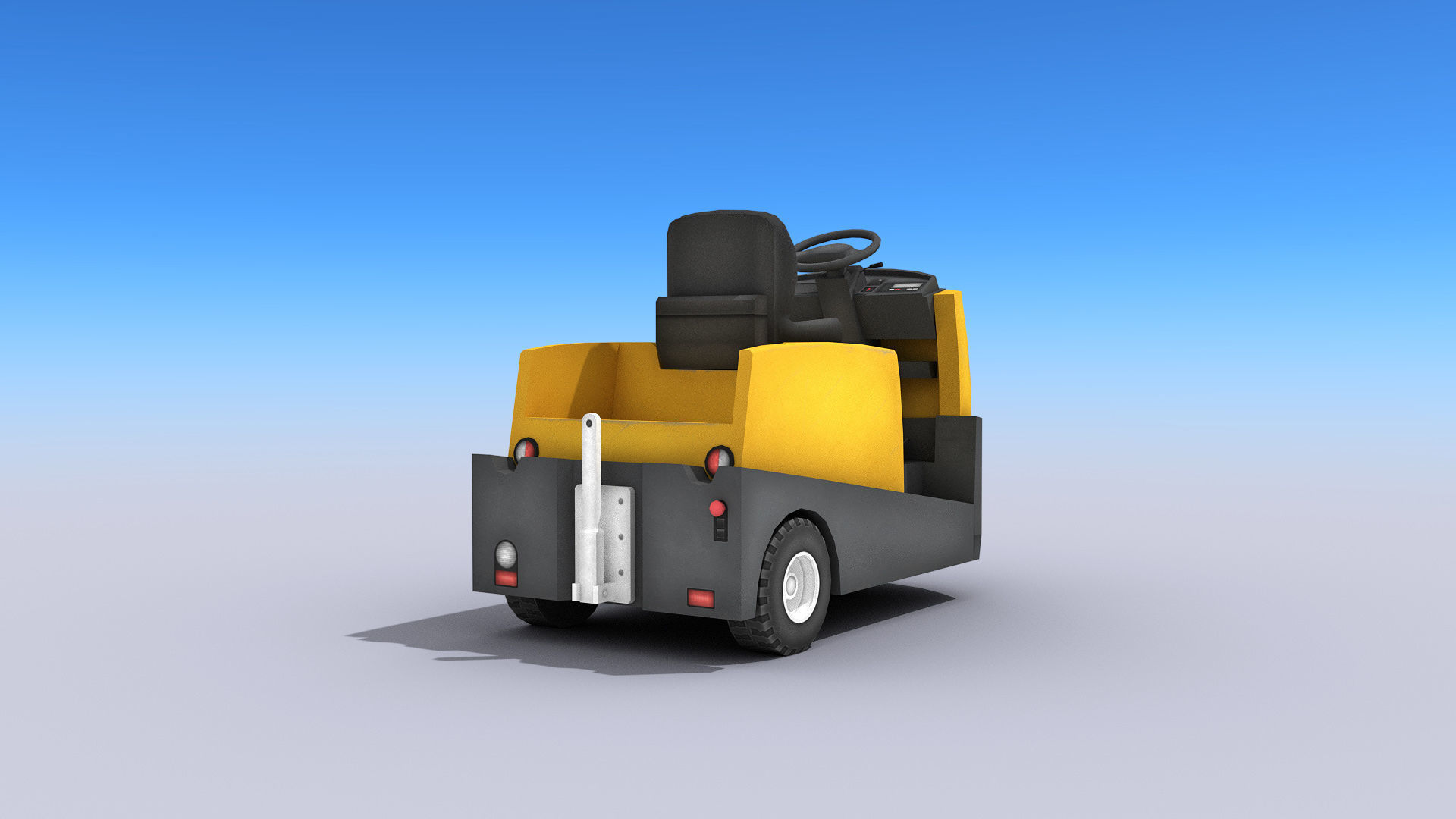 Tow Tractor Low-poly 3D model_3
