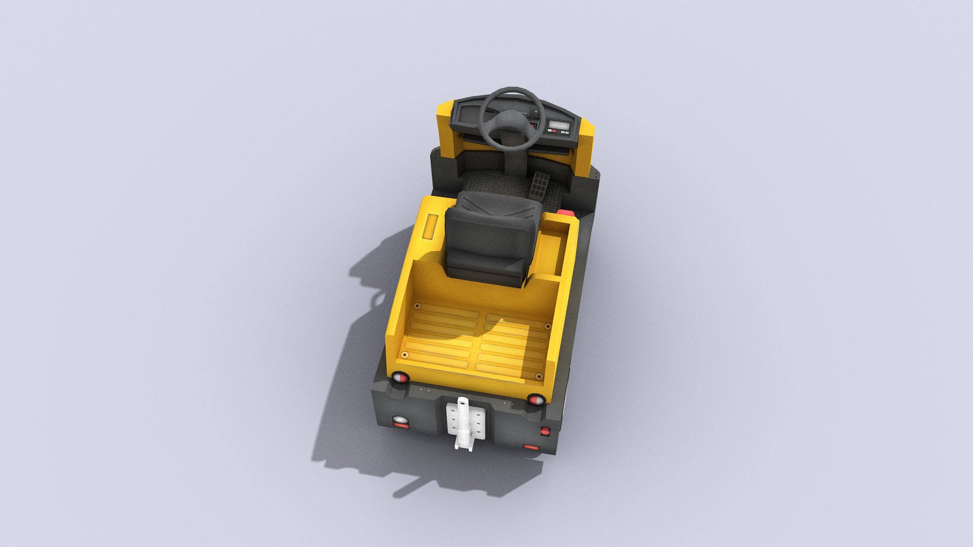 Tow Tractor Low-poly 3D model_2