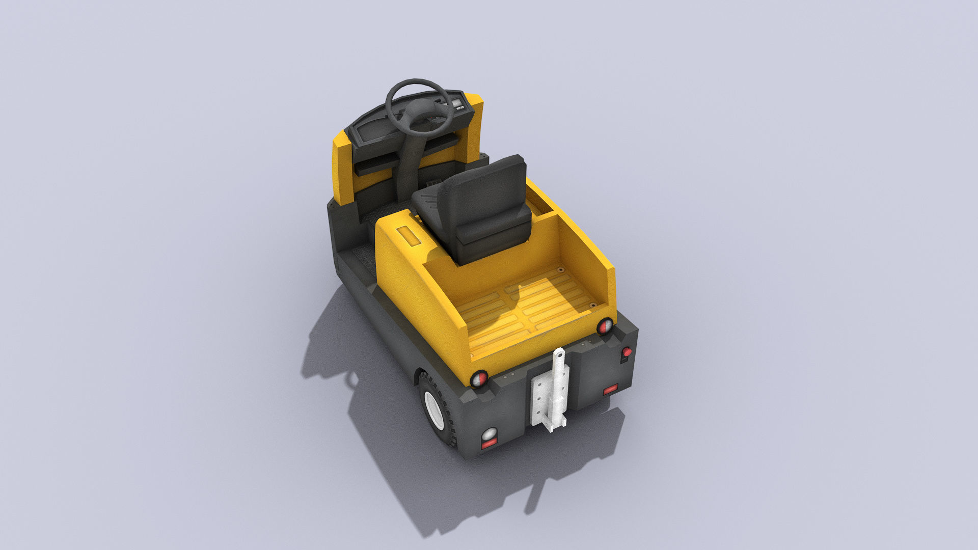 Tow Tractor Low-poly 3D model_5