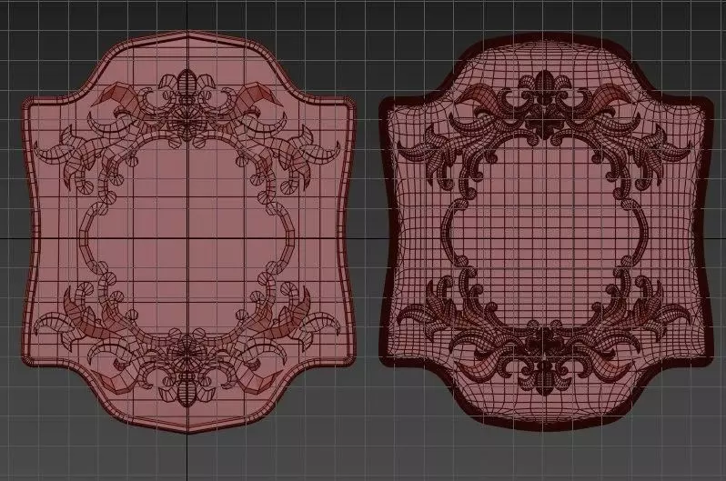 Baget two ornate frames Low-poly 3D model