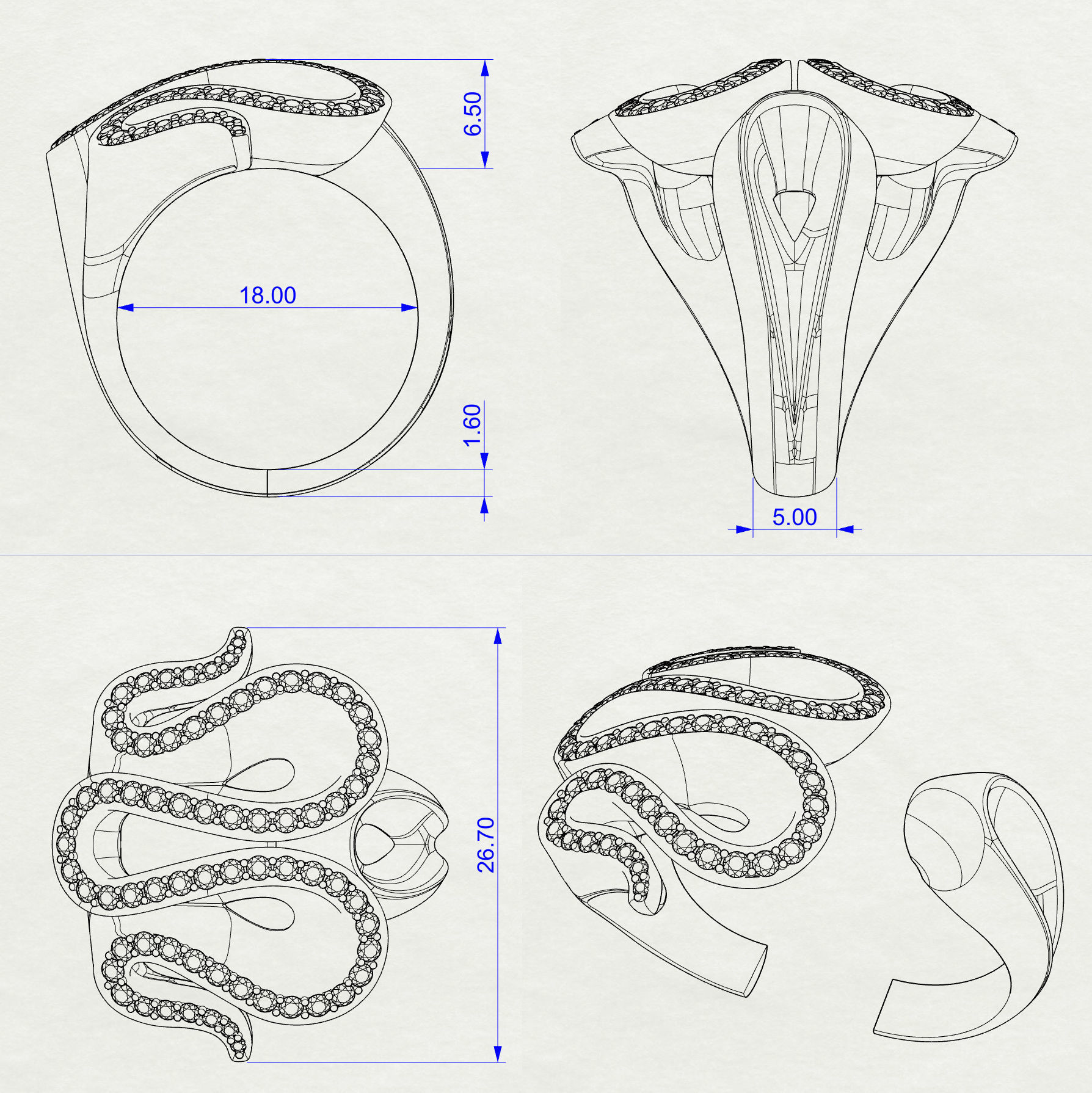 Ring Wave 3D print model_9