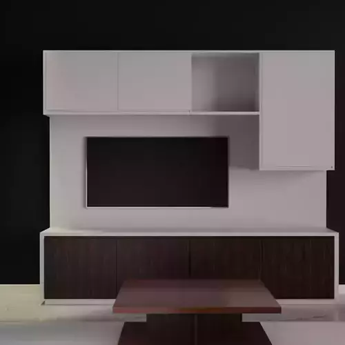 Cabinet with Tv and Table
