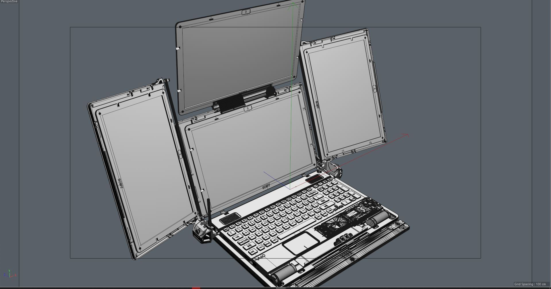 Cyberpunk Hacker Laptop 3D model_6
