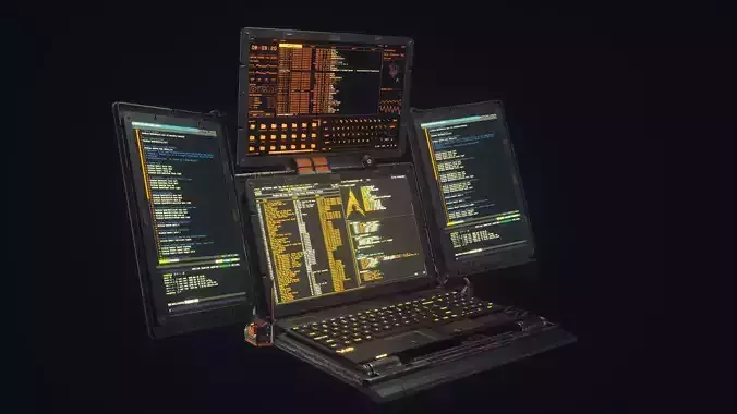 Cyberpunk Hacker Laptop 3D model
