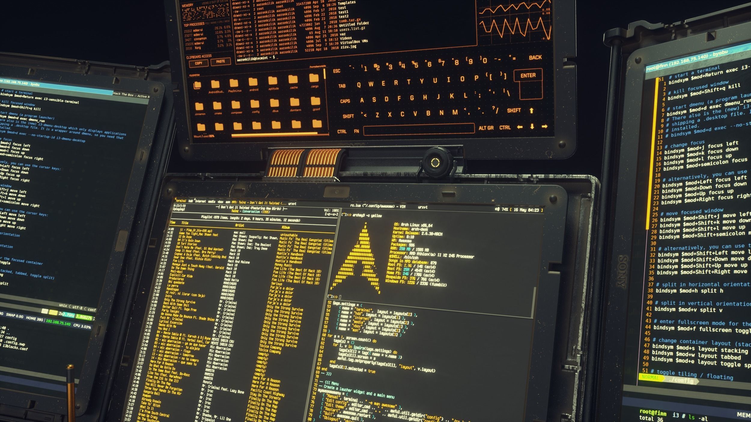 Cyberpunk Hacker Laptop 3D model_4