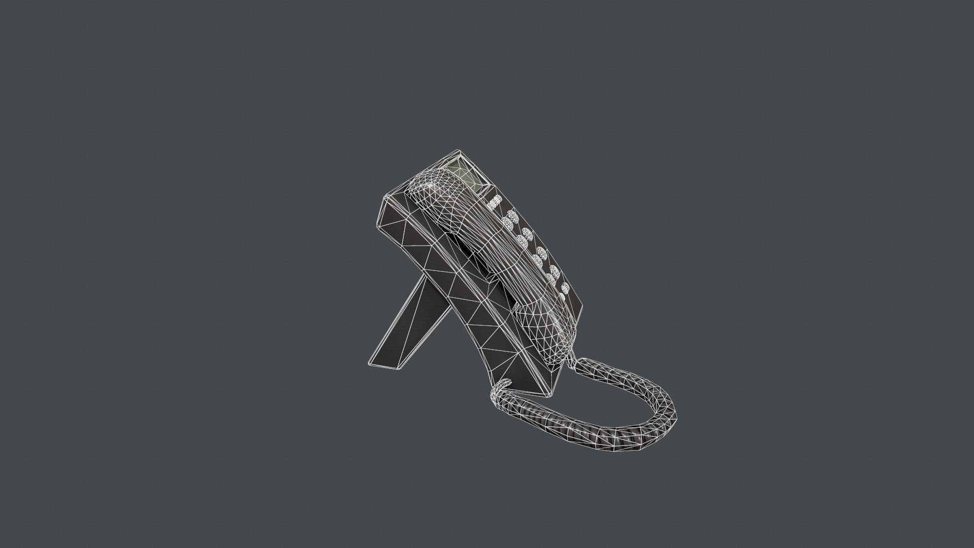 Office Phone Low-poly 3D model_21