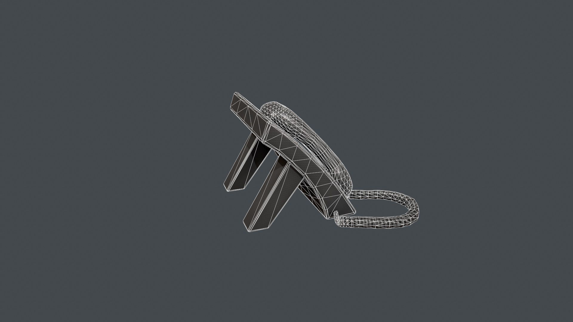 Office Phone Low-poly 3D model_14