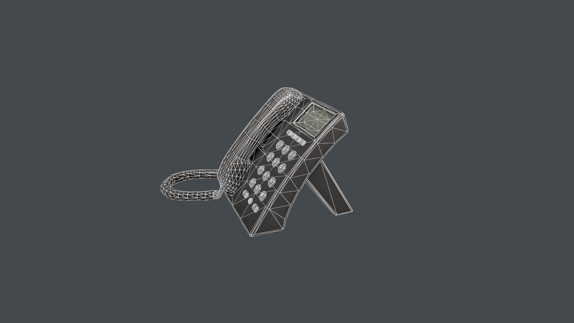 Office Phone Low-poly 3D model_18