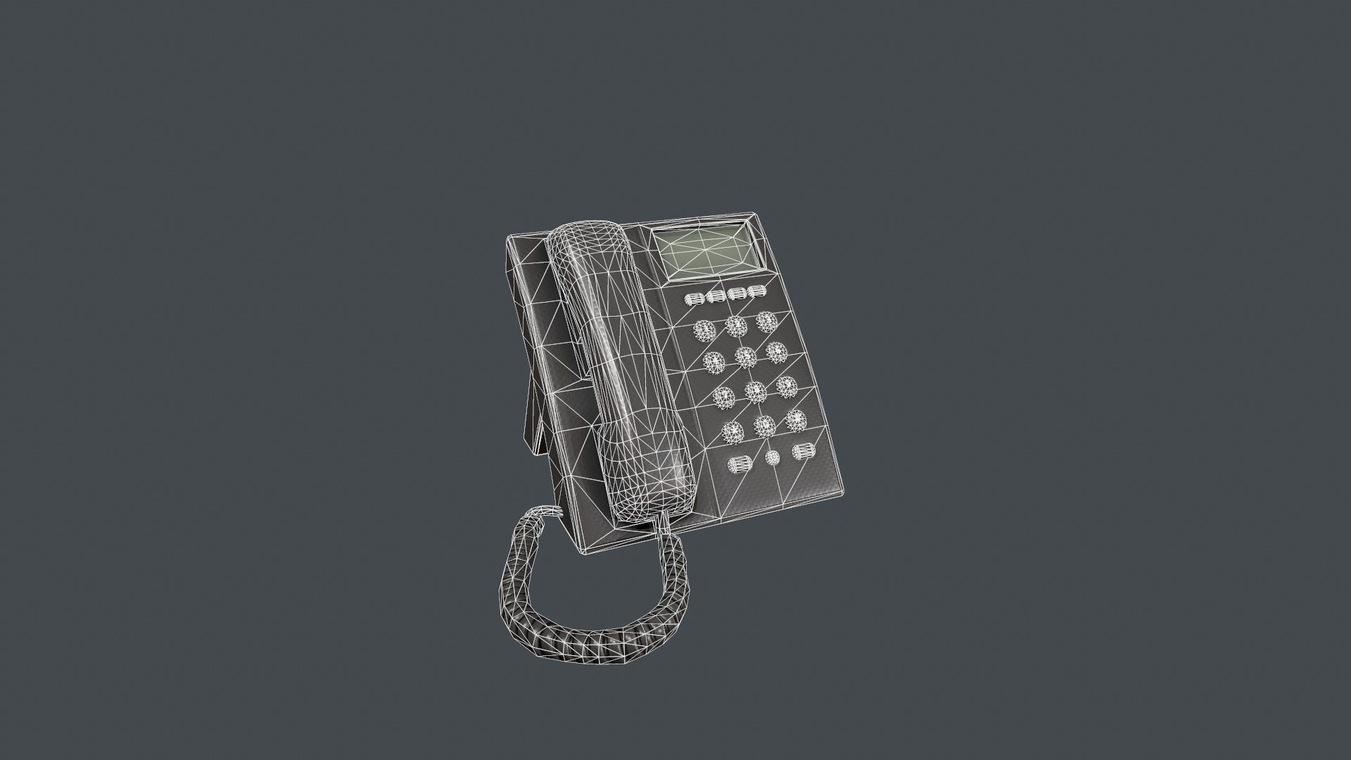 Office Phone Low-poly 3D model_20