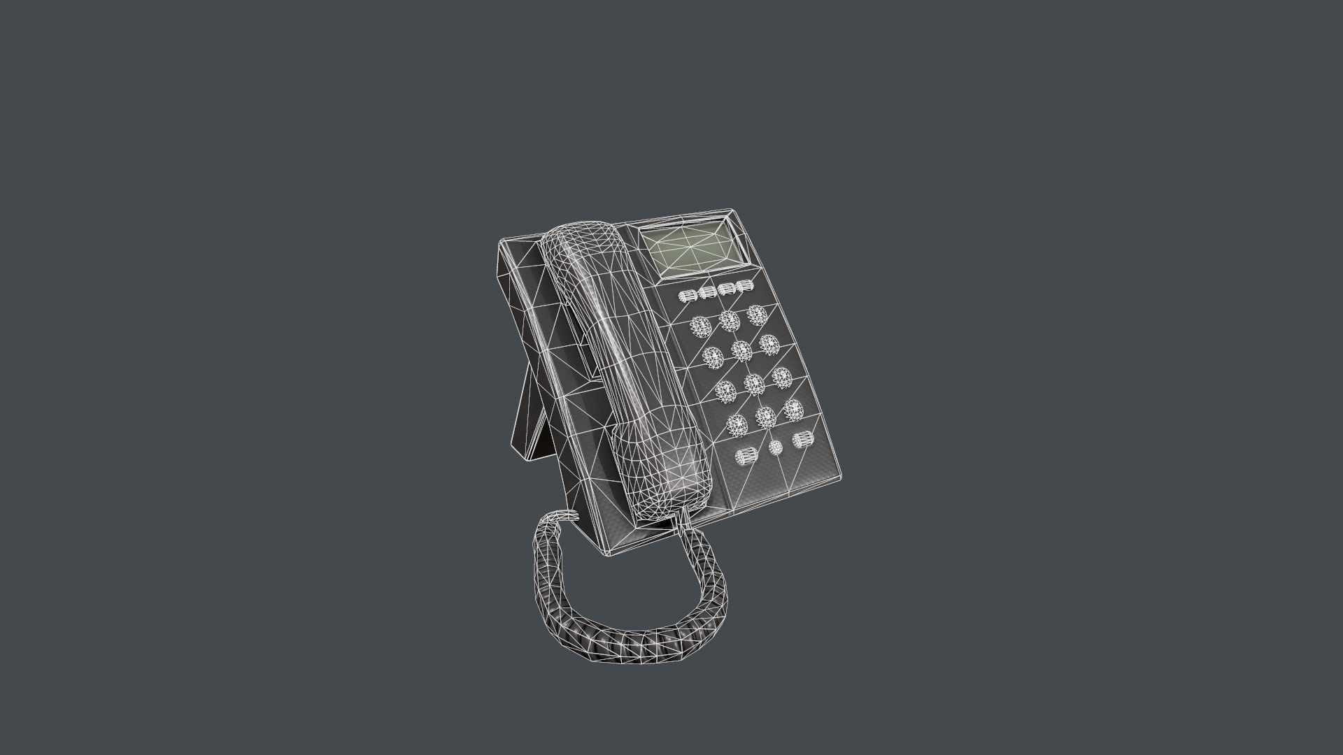 Office Phone Low-poly 3D model_12