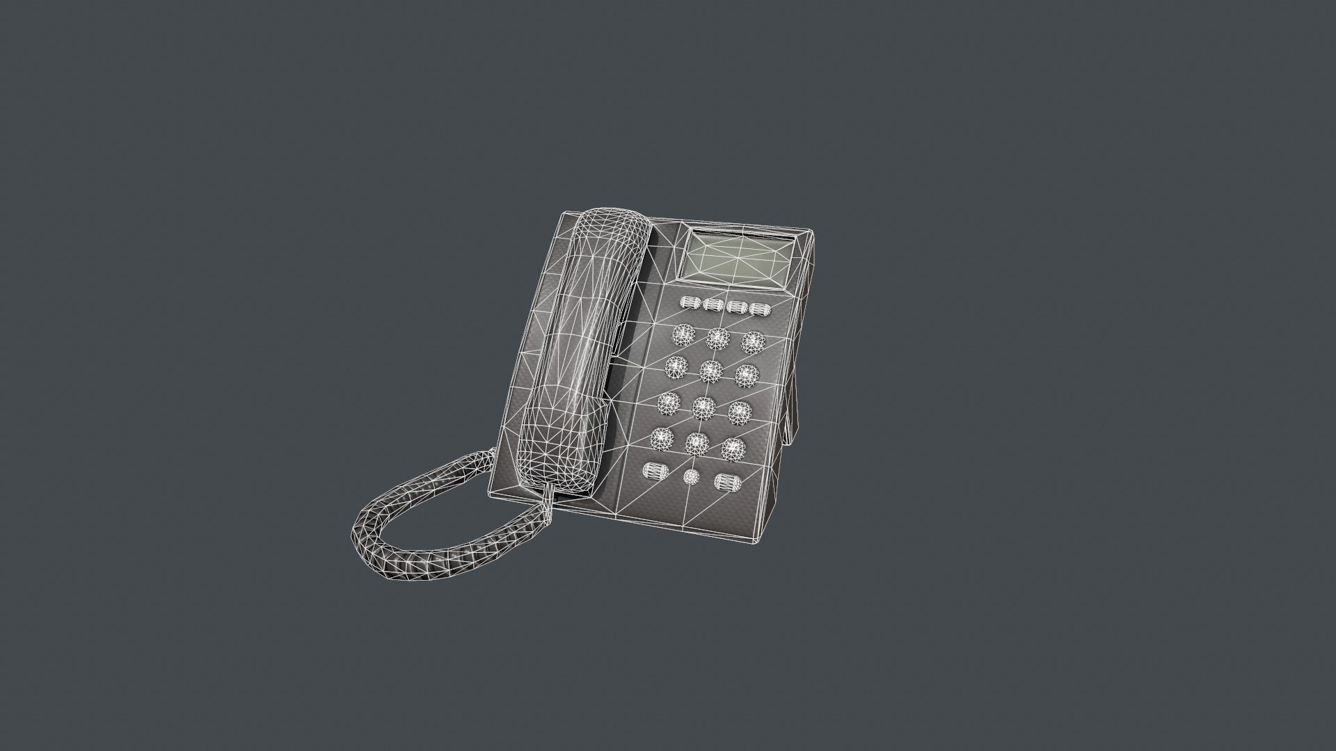 Office Phone Low-poly 3D model_19