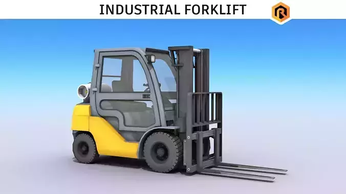 Industrial Forklift Low-poly 3D model