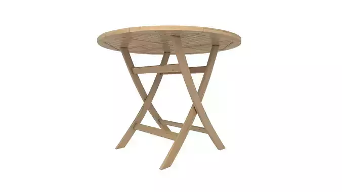 Folding Round Wood Table