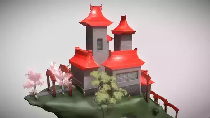 Temple of Sun Low-poly 3D model