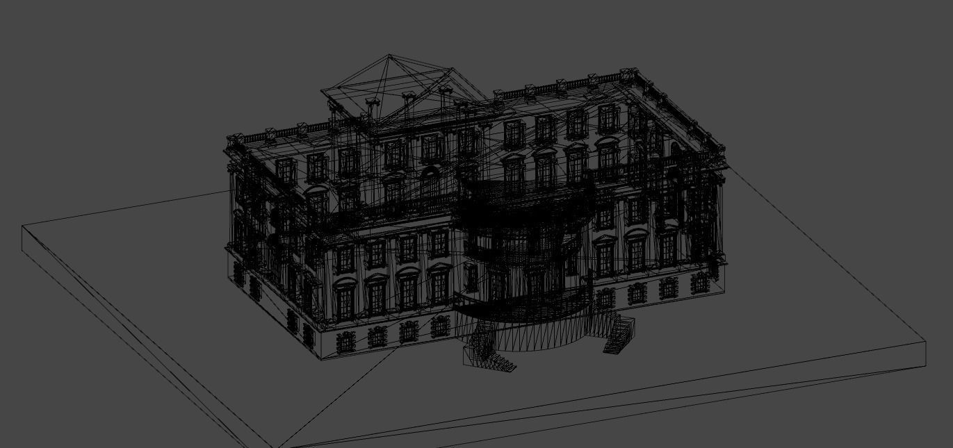 White House Low-poly 3D model_11