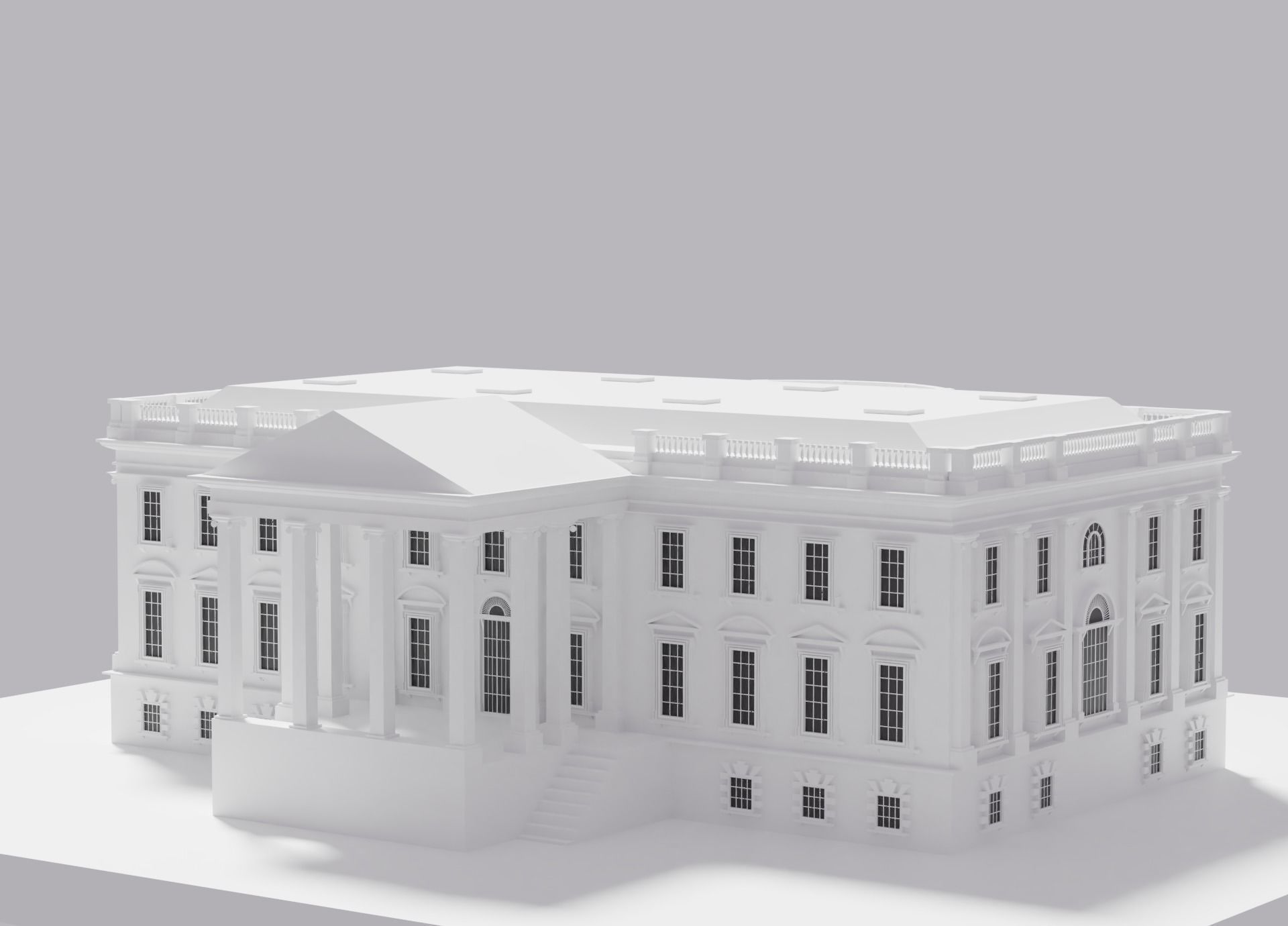 White House Low-poly 3D model_4