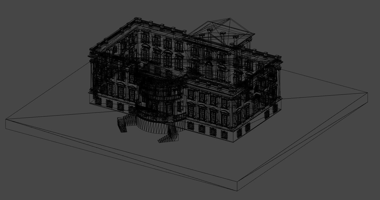 White House Low-poly 3D model_10