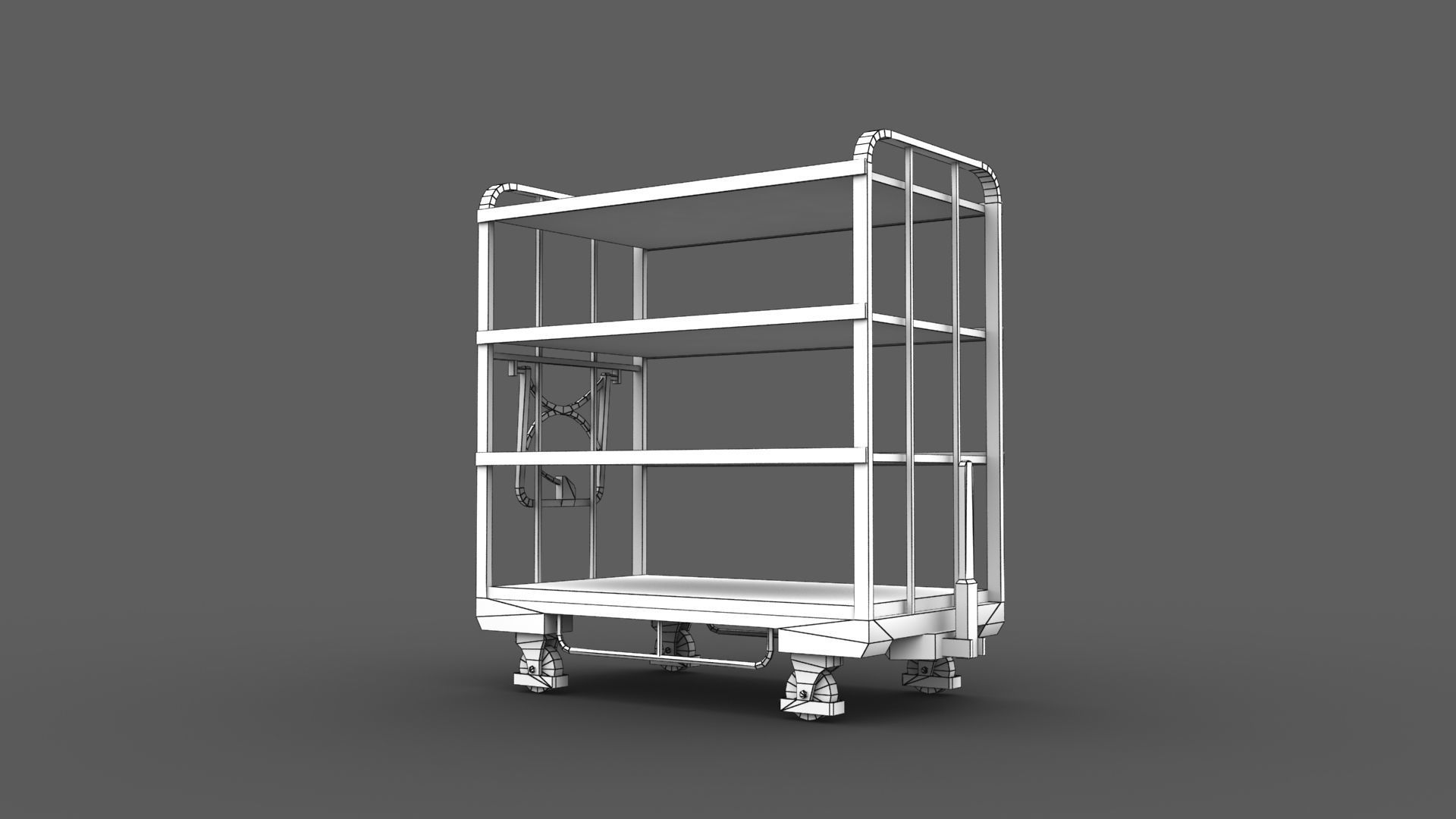 Transport Cart Low-poly 3D model_5
