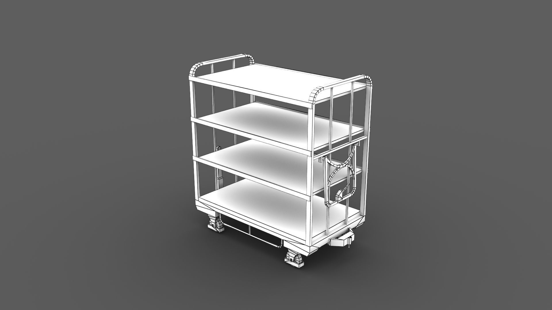 Transport Cart Low-poly 3D model_6
