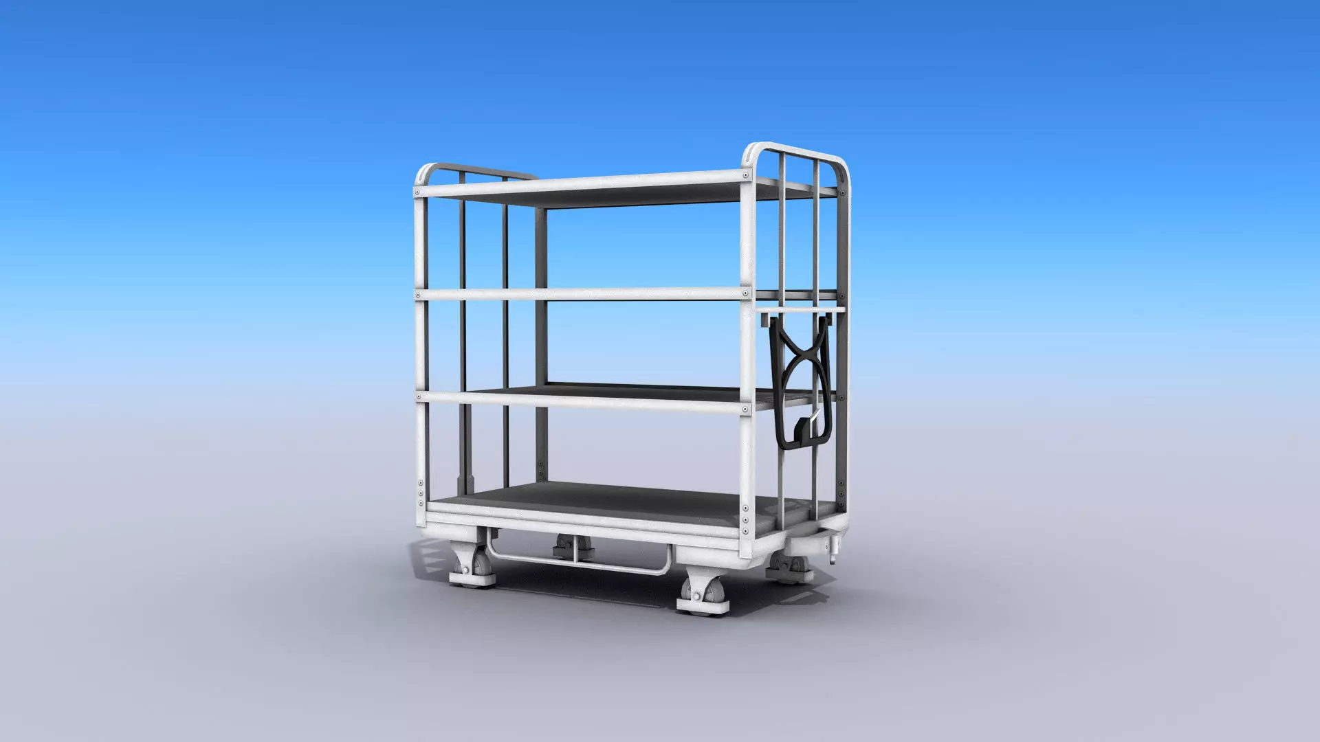 Transport Cart Low-poly 3D model_0