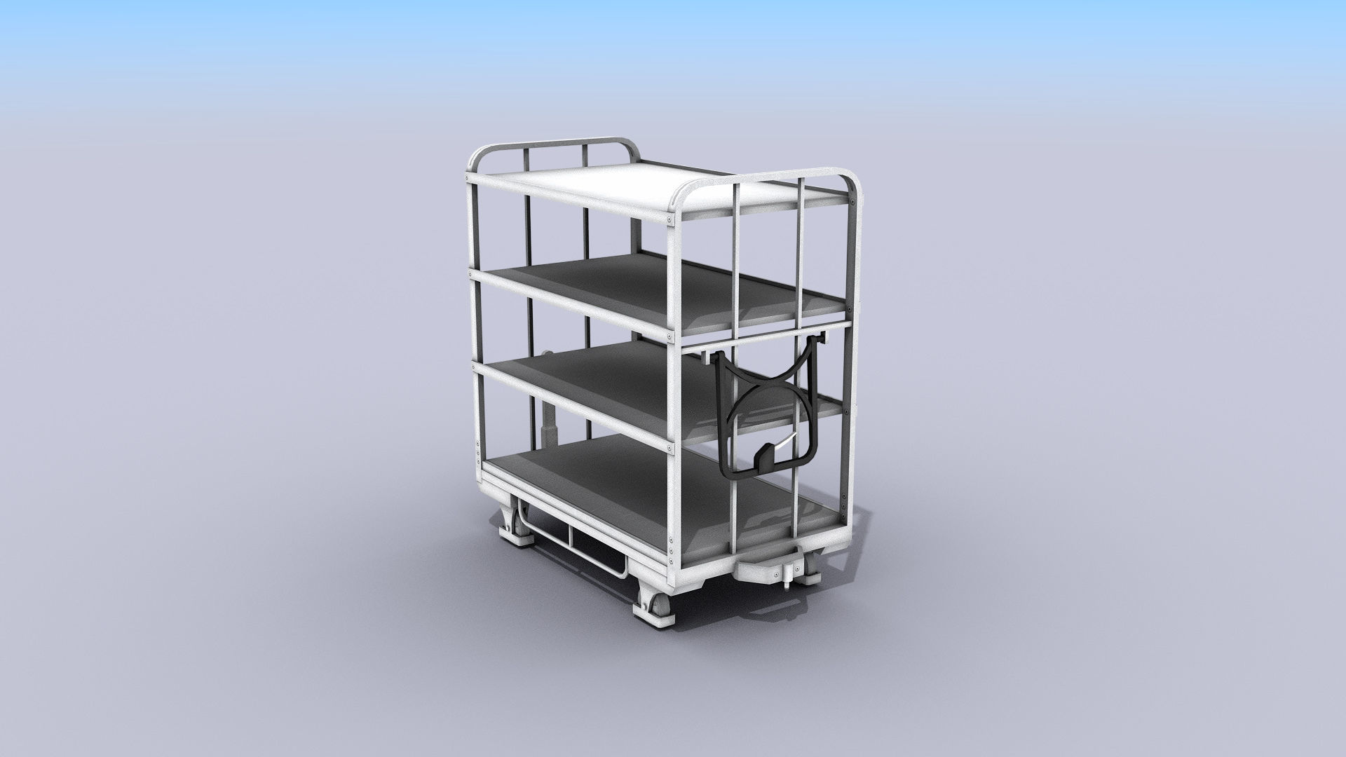 Transport Cart Low-poly 3D model_2