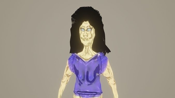 Wodel a female character Low-poly 3D model