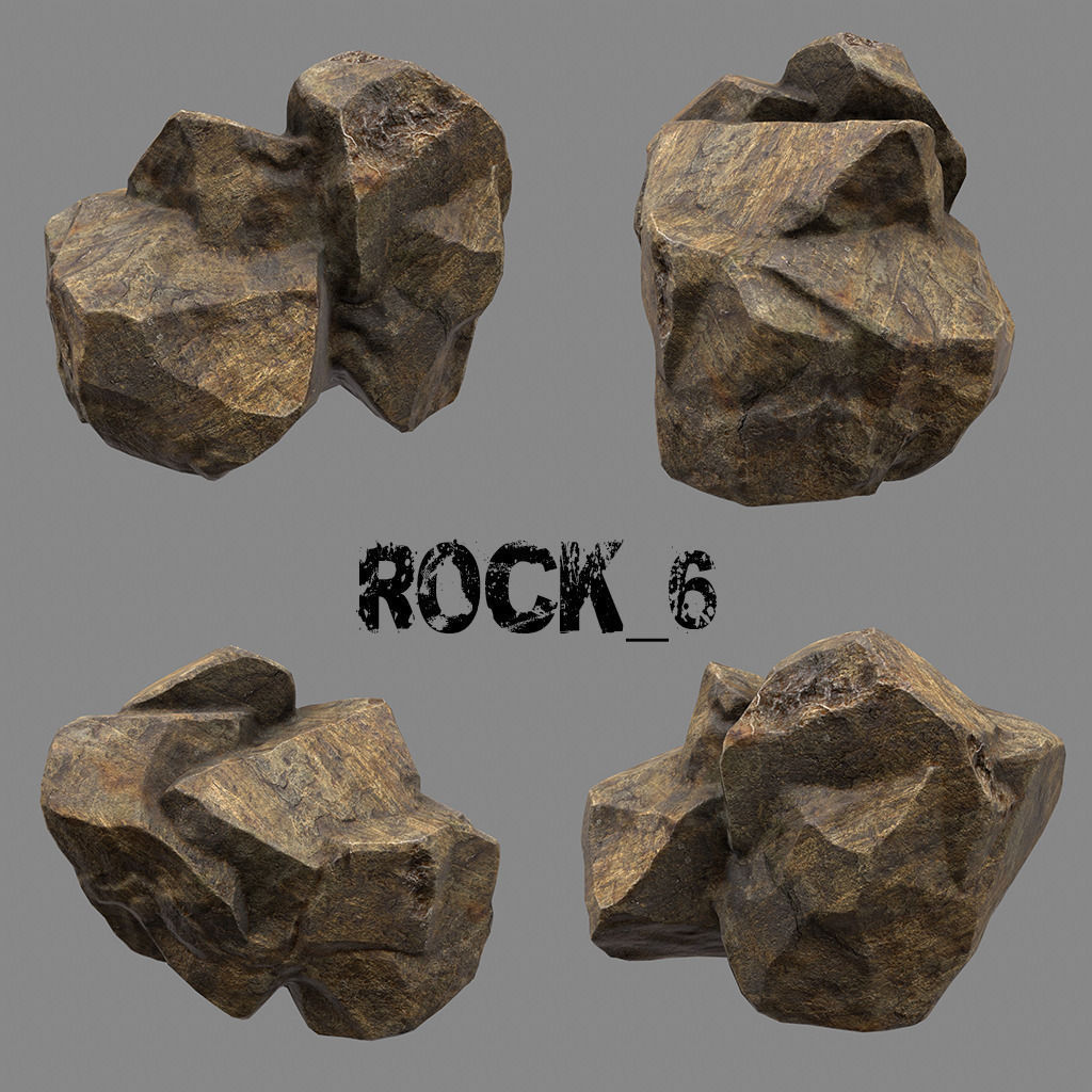 Mountain Rock Set Low-poly 3D model_6