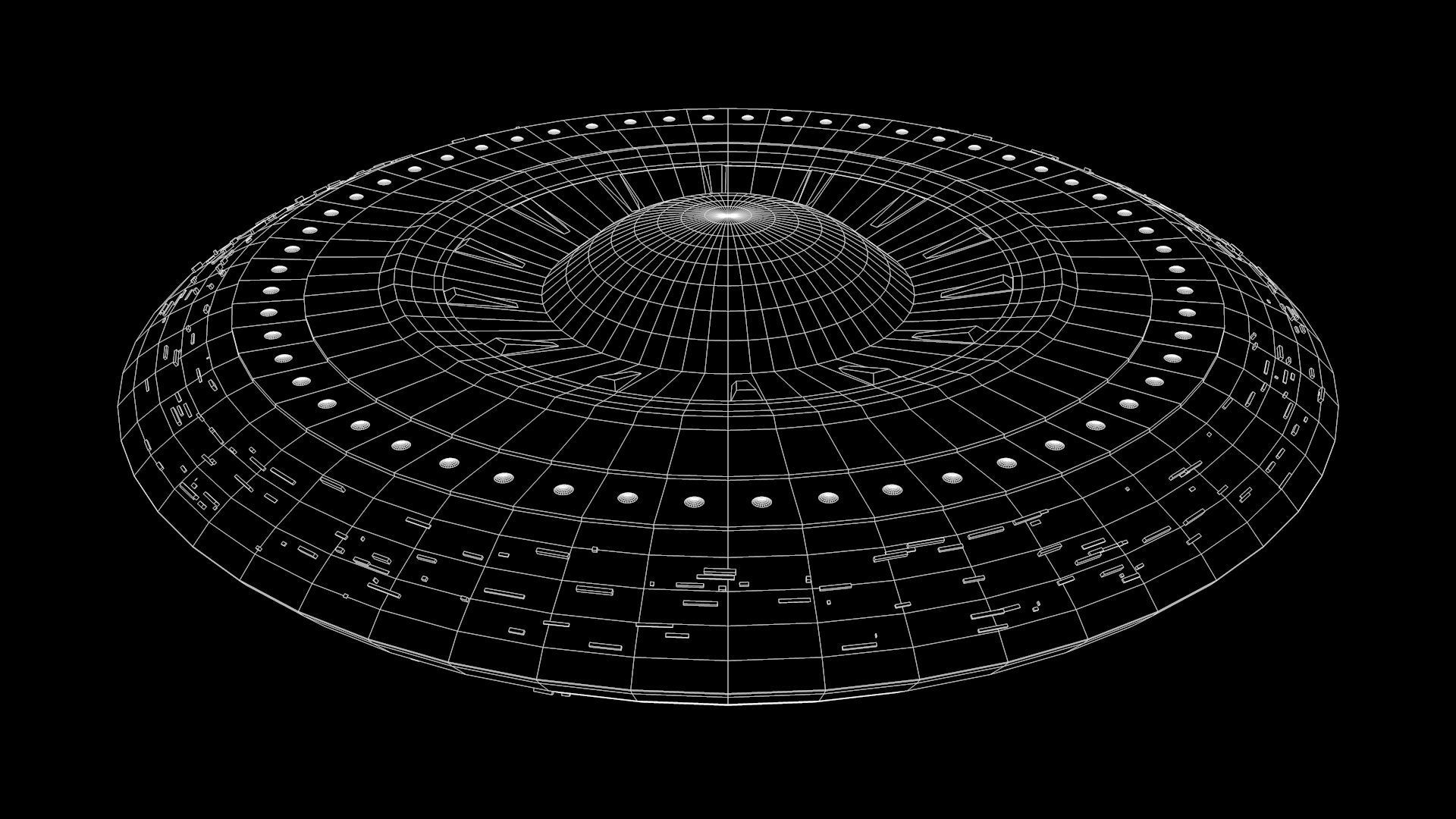 Spaceship - UFO Low-poly 3D model_8