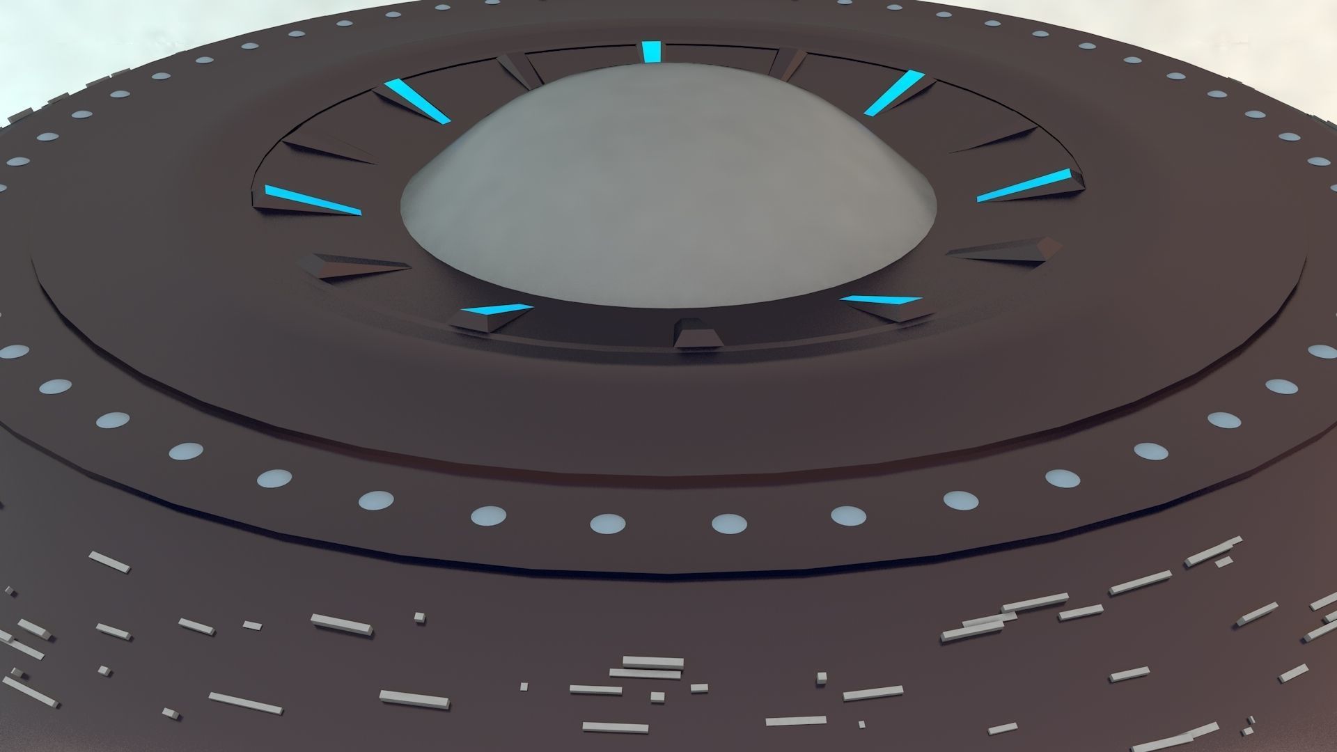 Spaceship - UFO Low-poly 3D model_3