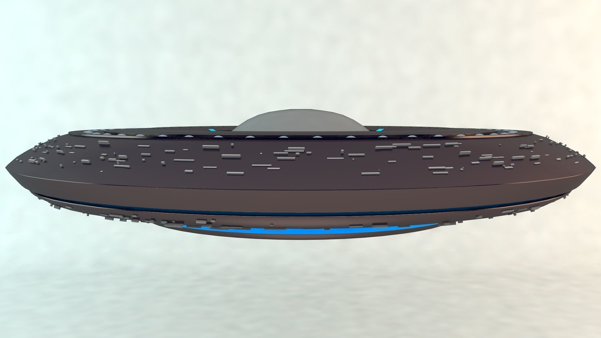 Spaceship - UFO Low-poly 3D model_5