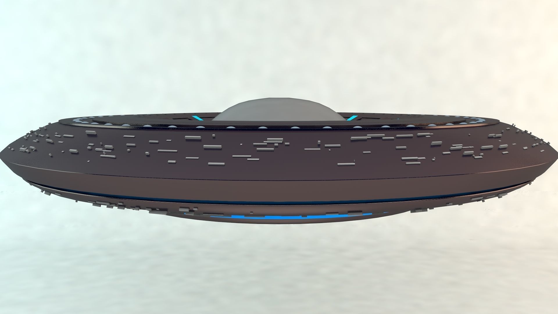 Spaceship - UFO Low-poly 3D model_4