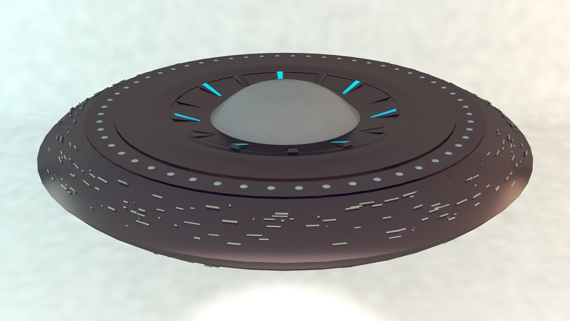 Spaceship - UFO Low-poly 3D model_1