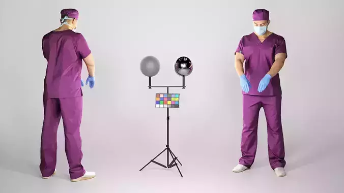 Young surgical doctor working 160 Low-poly 3D model