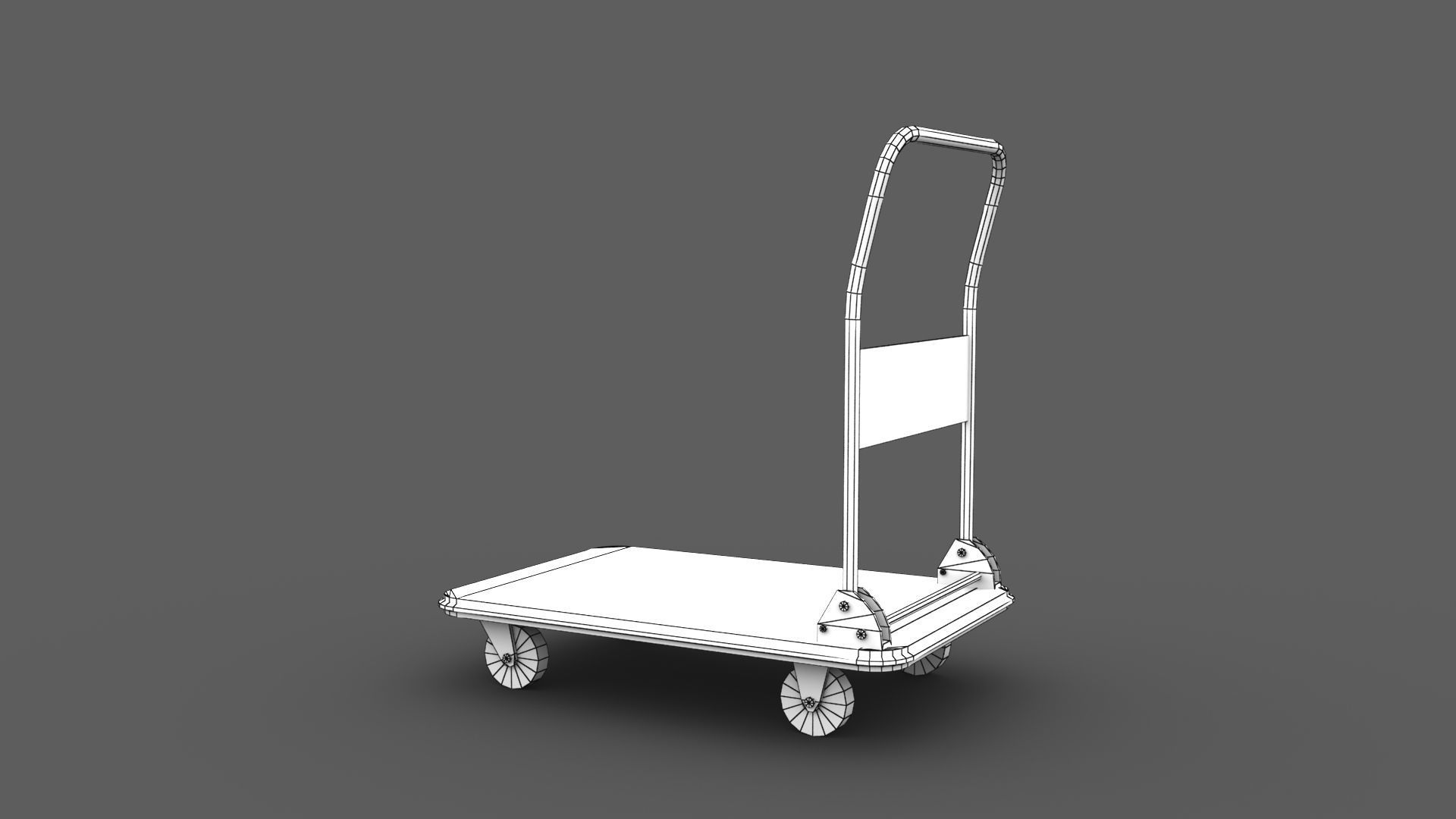 Transport Cart Low-poly 3D model_8