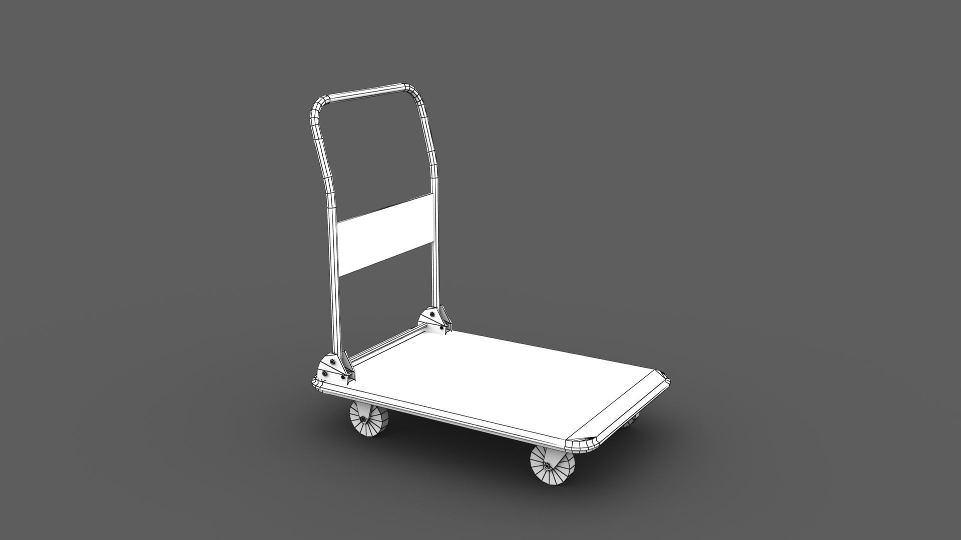 Transport Cart Low-poly 3D model_7
