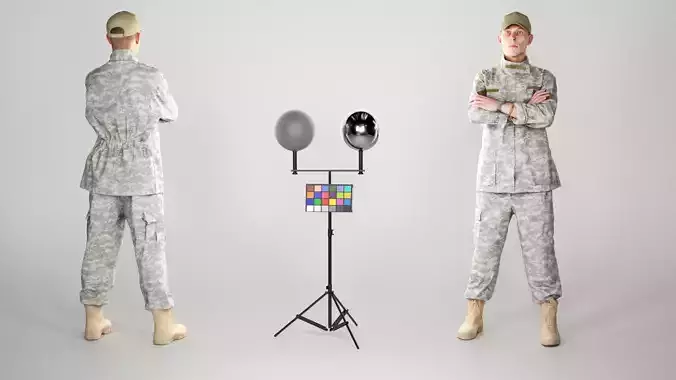 Young American soldier in uniform posing 161