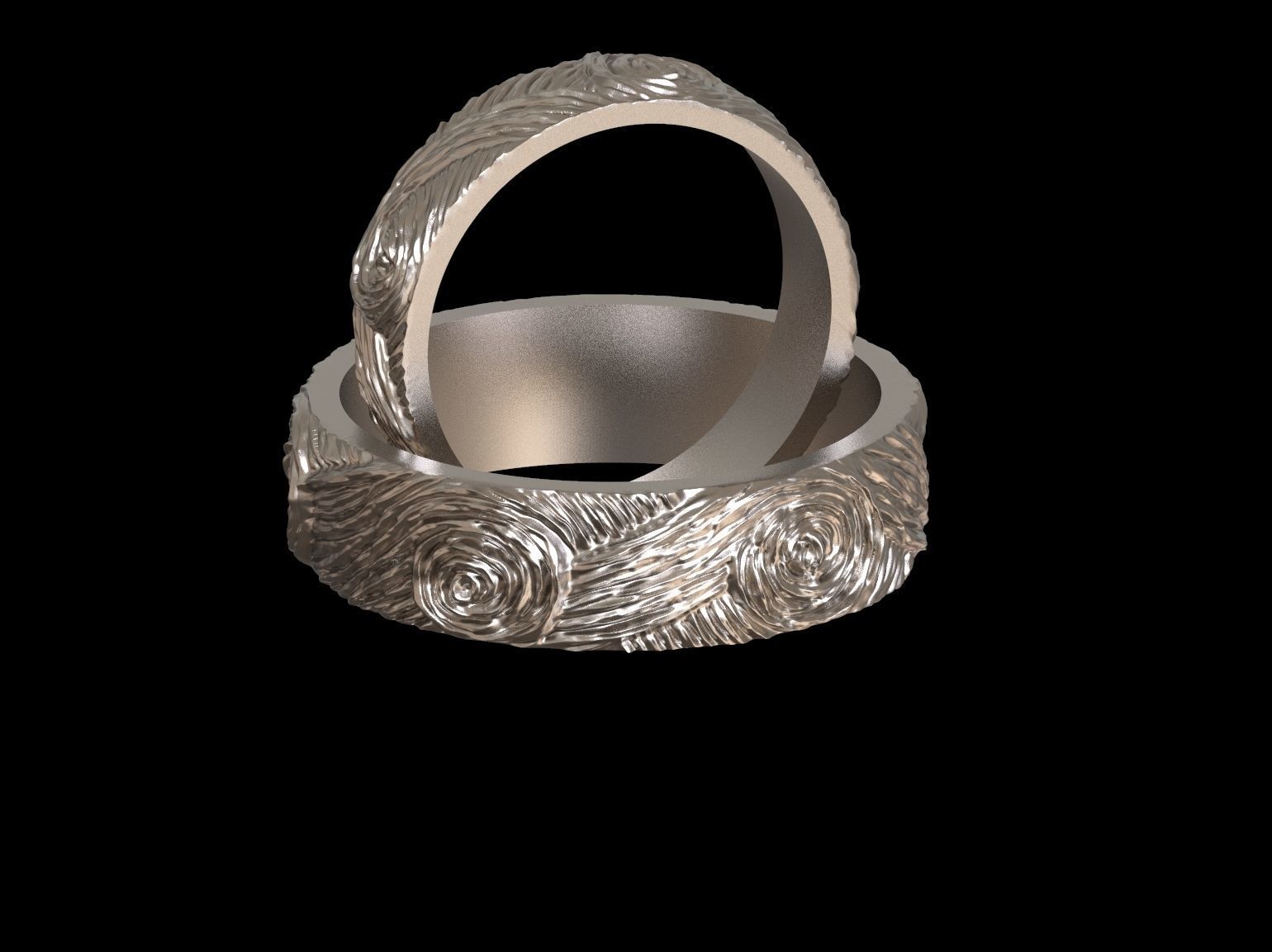 Wedding rings Van Gogh 3D print model 3D print model_12