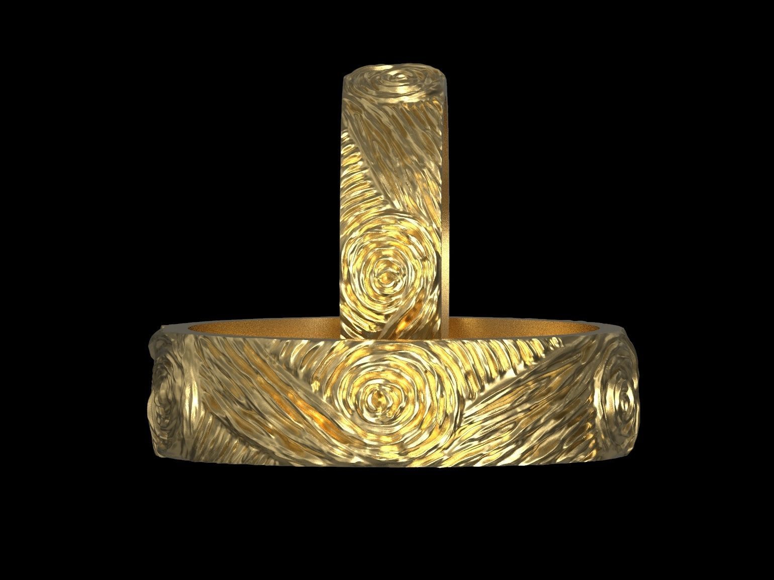 Wedding rings Van Gogh 3D print model 3D print model_4