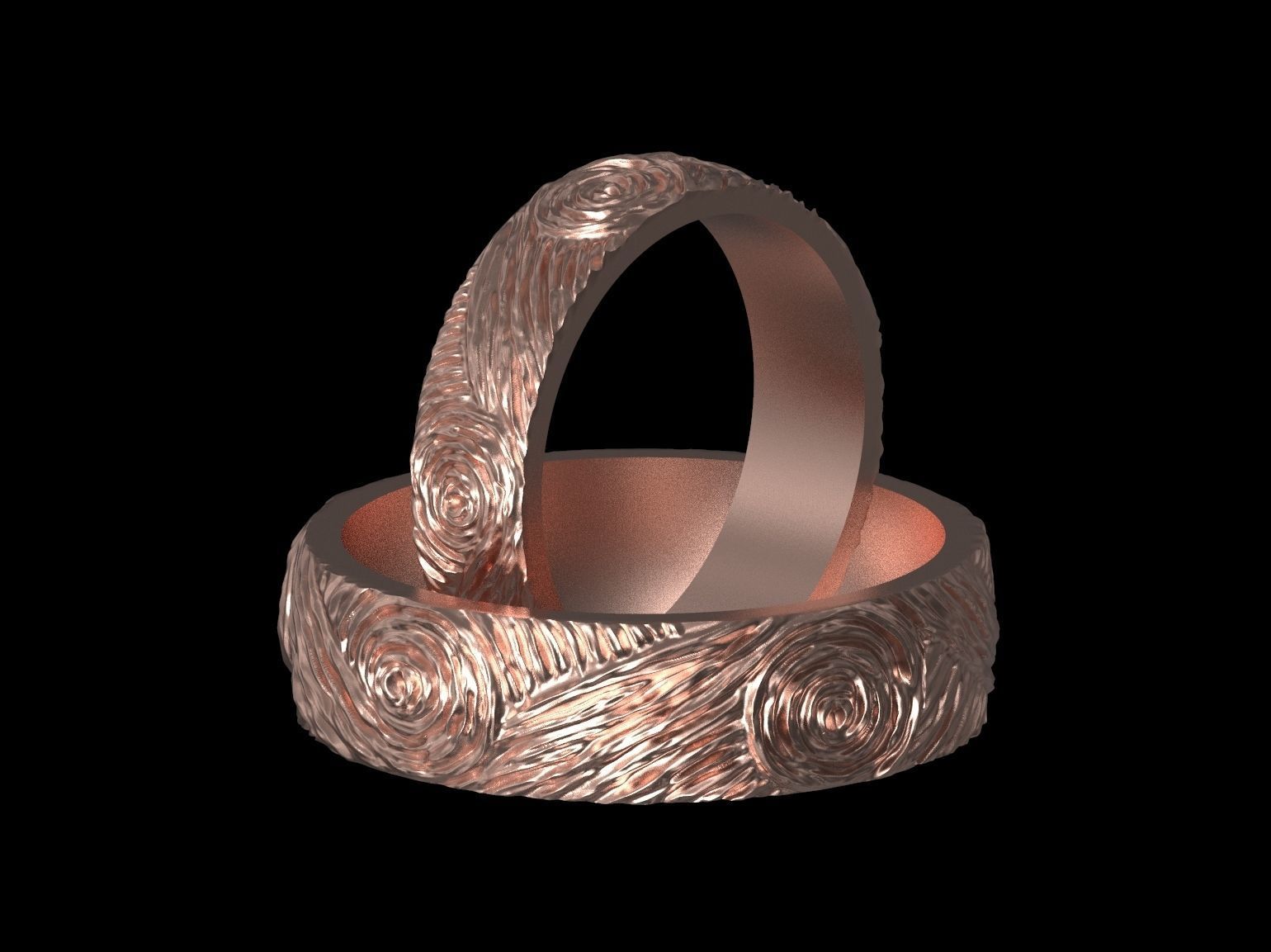 Wedding rings Van Gogh 3D print model 3D print model_34