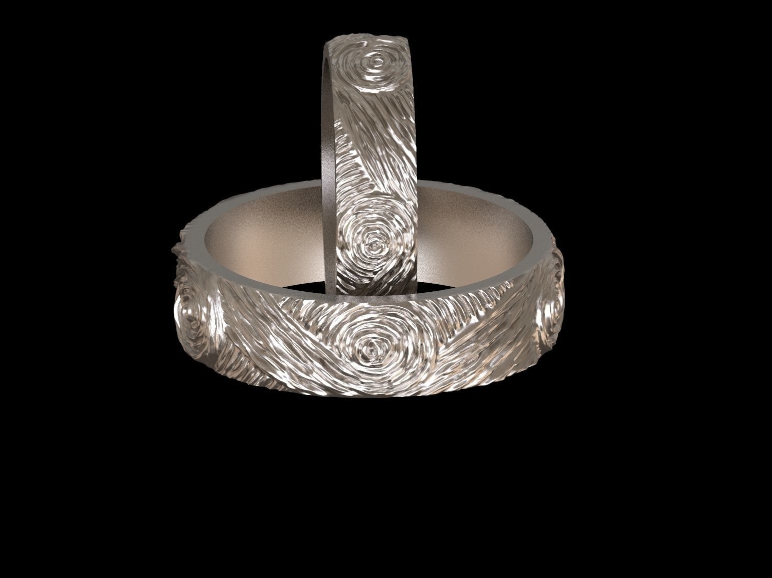 Wedding rings Van Gogh 3D print model 3D print model_3