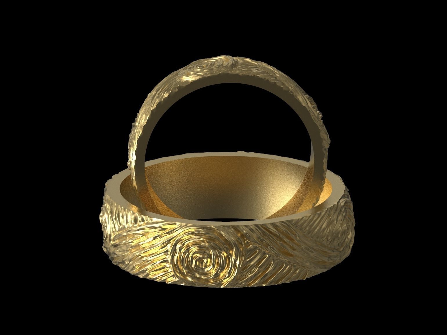 Wedding rings Van Gogh 3D print model 3D print model_31
