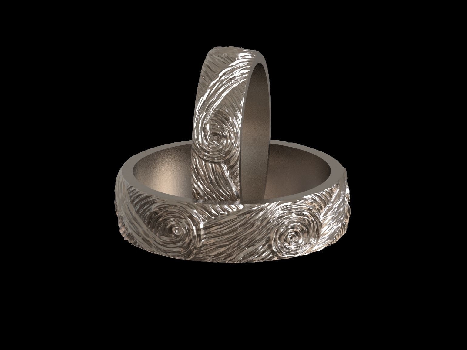 Wedding rings Van Gogh 3D print model 3D print model_37
