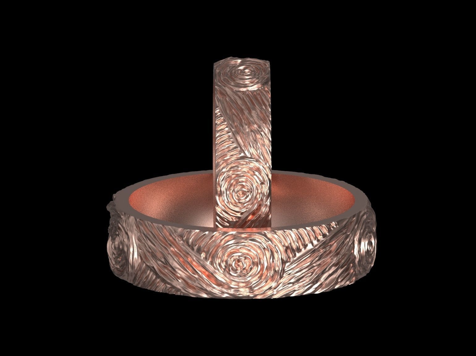 Wedding rings Van Gogh 3D print model 3D print model_20