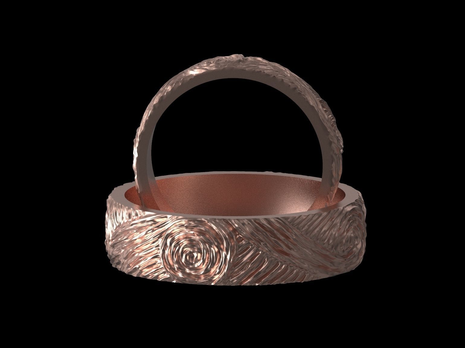 Wedding rings Van Gogh 3D print model 3D print model_22