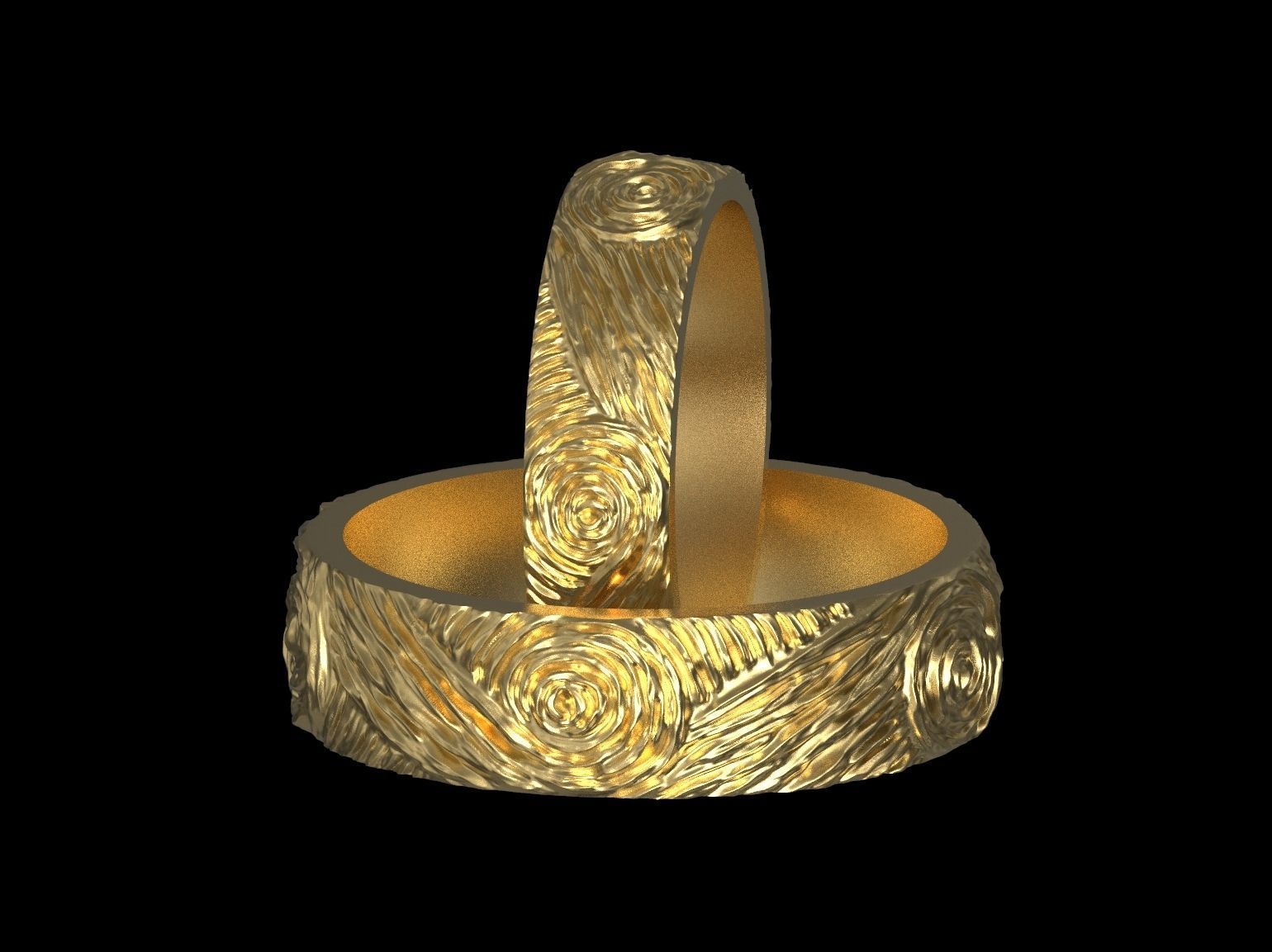 Wedding rings Van Gogh 3D print model 3D print model_16