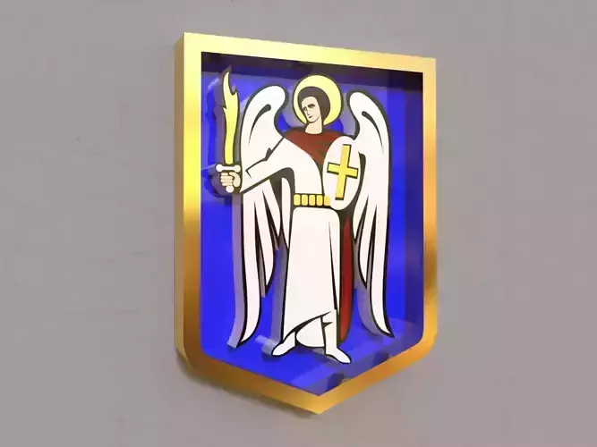Kyiv city coat of arms Free low-poly 3D model