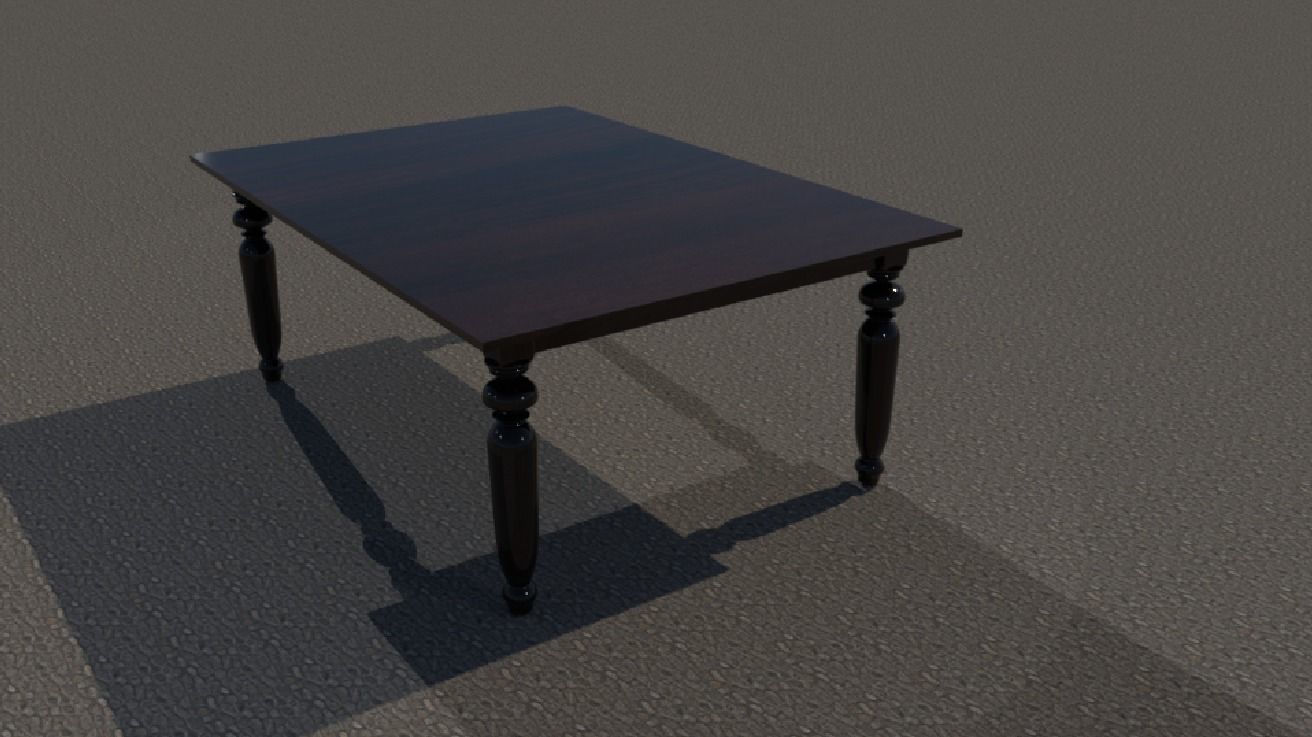 Classic Dining-Table  Free low-poly 3D model_1