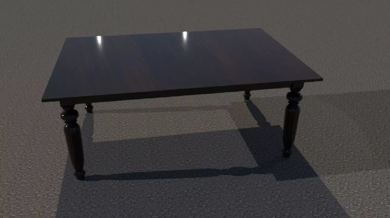 Classic Dining-Table  Free low-poly 3D model_0
