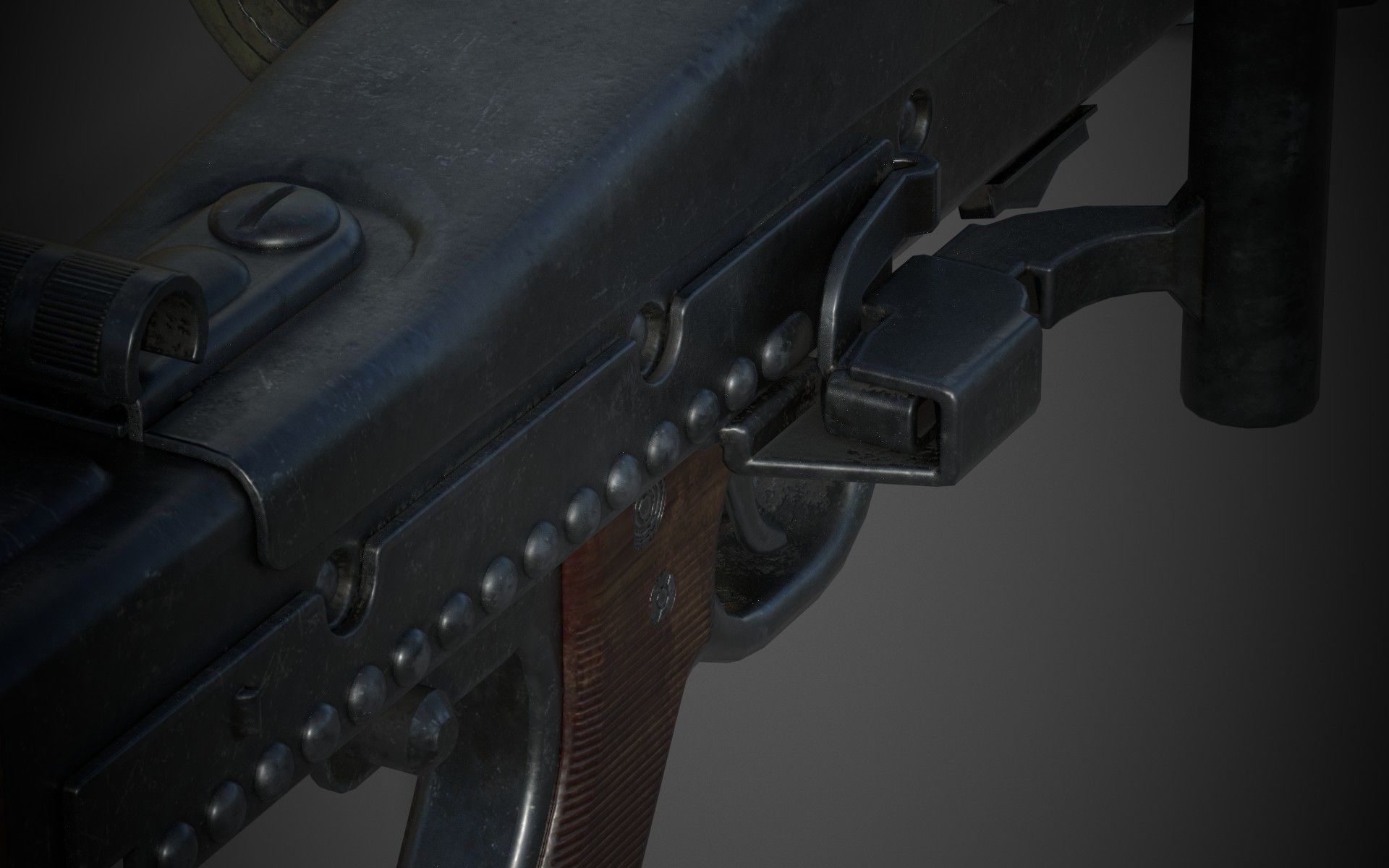 MG-42 world war ii machine gun Low-poly 3D model_10